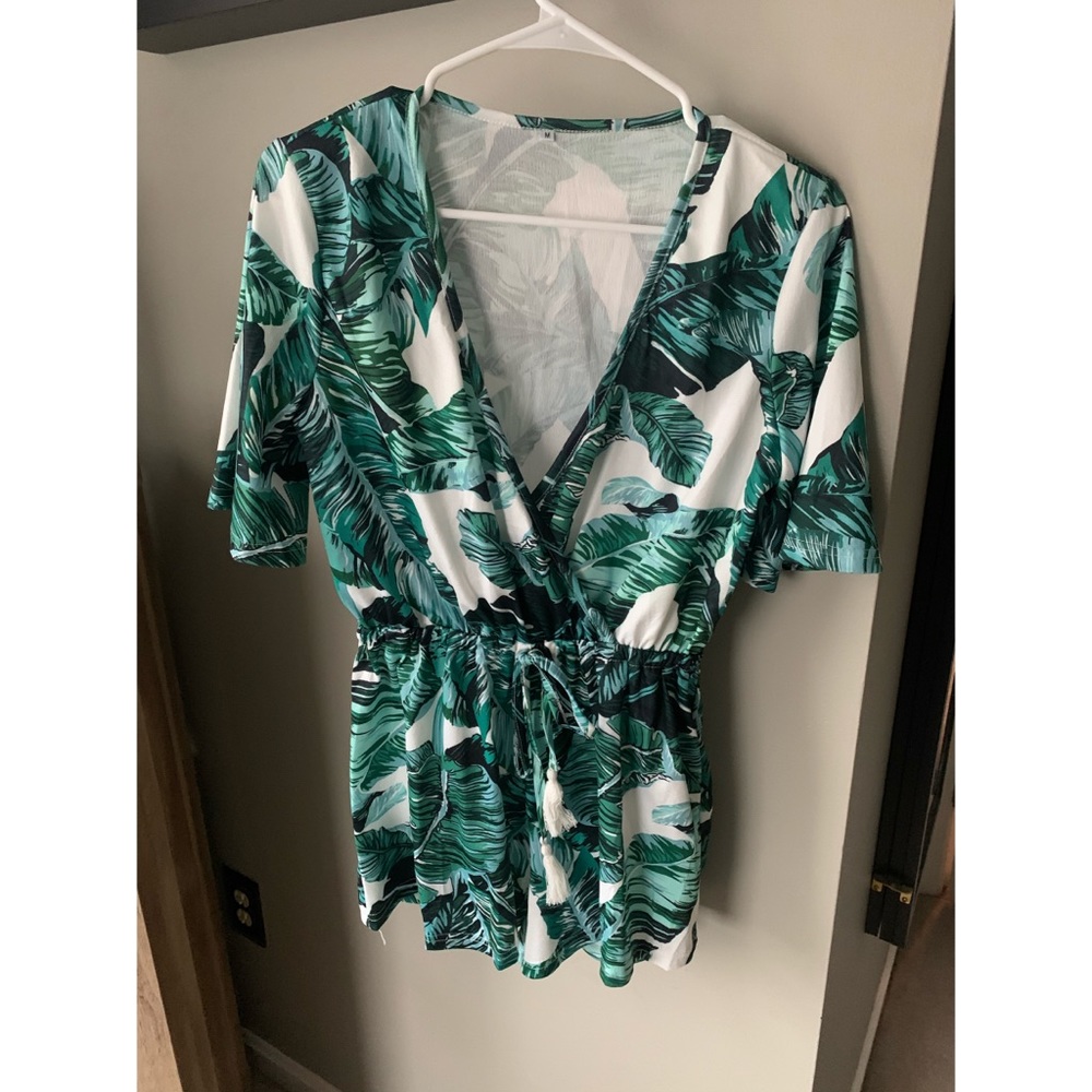 Tropical print romper